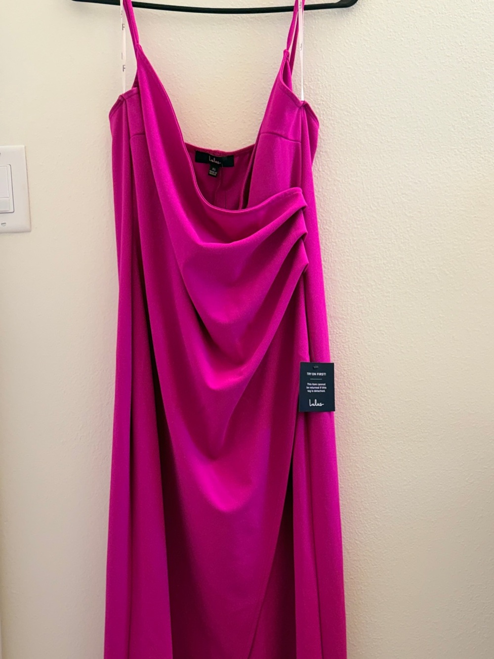 Lulu's Bright Fuchsia Draped Top
